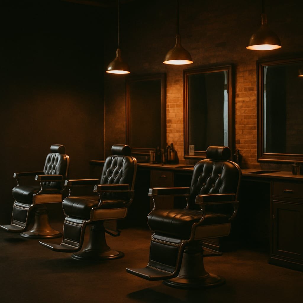 Shop interior, wide shot — AI-generated placeholder, not a real photo
